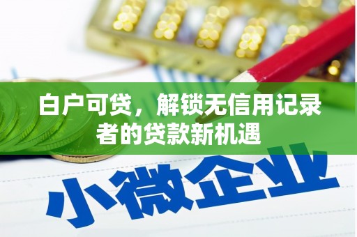 高碑店白户可贷，解锁无信用记录者的贷款新机遇