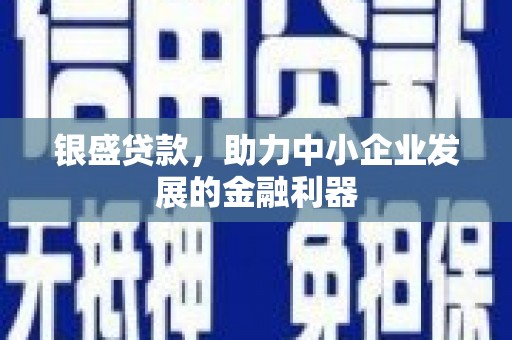高碑店银盛贷款，助力中小企业发展的金融利器
