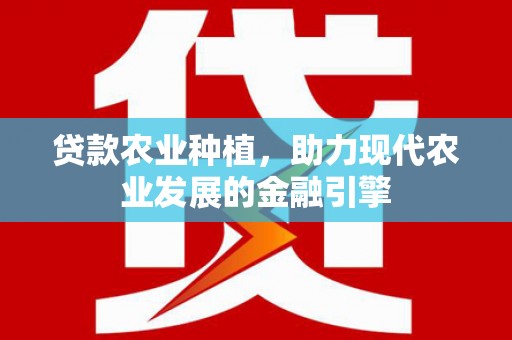高碑店贷款农业种植，助力现代农业发展的金融引擎