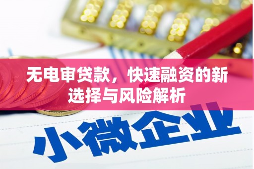 高碑店无电审贷款，快速融资的新选择与风险解析