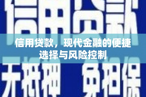 高碑店信用贷款，现代金融的便捷选择与风险控制