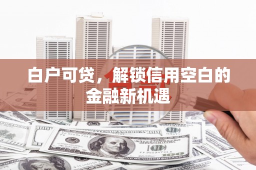 高碑店白户可贷，解锁信用空白的金融新机遇