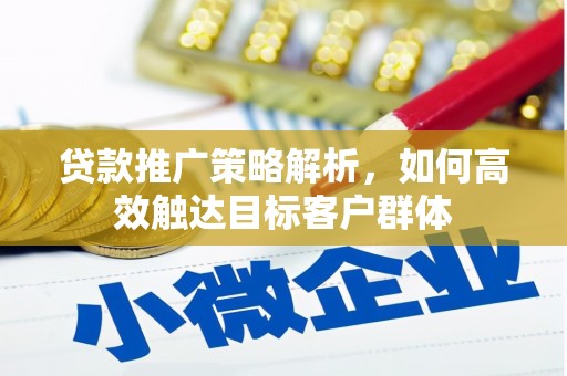 高碑店贷款推广策略解析，如何高效触达目标客户群体