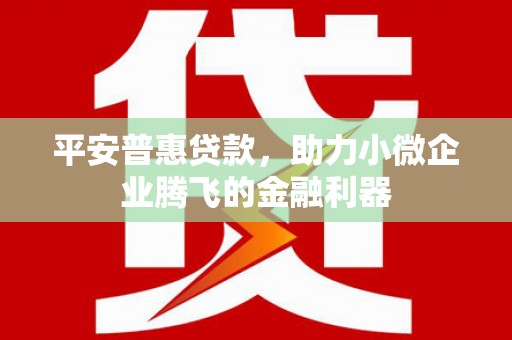 高碑店平安普惠贷款，助力小微企业腾飞的金融利器