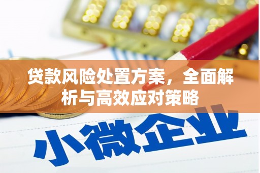 高碑店贷款风险处置方案，全面解析与高效应对策略