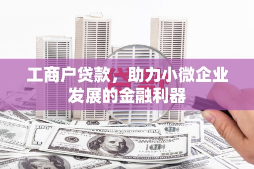 高碑店工商户贷款，助力小微企业发展的金融利器