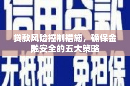 高碑店贷款风险控制措施，确保金融安全的五大策略