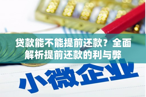 高碑店贷款能不能提前还款？全面解析提前还款的利与弊