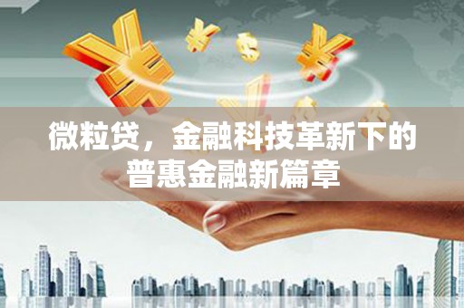 高碑店微粒贷，金融科技革新下的普惠金融新篇章
