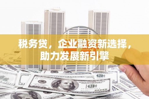 高碑店税务贷，企业融资新选择，助力发展新引擎