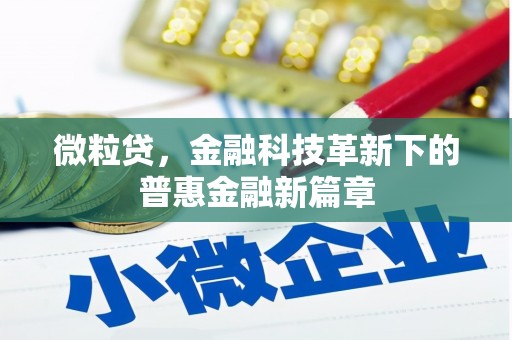 高碑店微粒贷，金融科技革新下的普惠金融新篇章