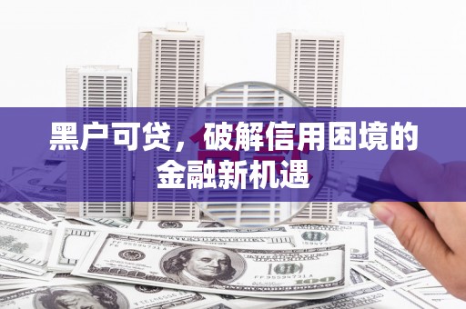 高碑店黑户可贷，破解信用困境的金融新机遇